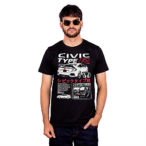 Camiseta Civic Type R - Preta.