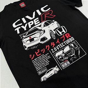 Camiseta Civic Type R - Preta.