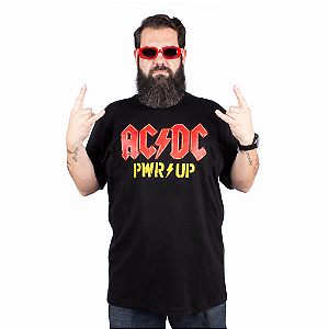 Camiseta Plus Size ACDC PWR Preta - Oficial