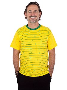 Camiseta Brasil Linhas Copa Amarela.