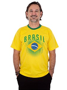 Camiseta Brasil Pontinhos Copa Amarela.