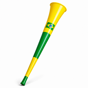 Corneta Vuvuzela do Brasil - Amarela e Verde
