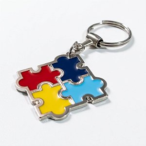 Chaveiro Metal Quebra-cabeça Conscientização TEA - Autismo