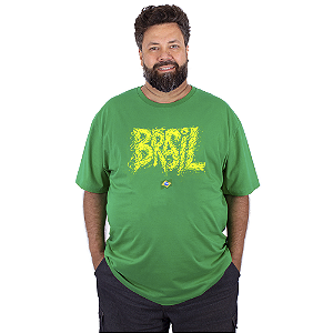Camiseta Plus Size Brasil - Rabiscos.