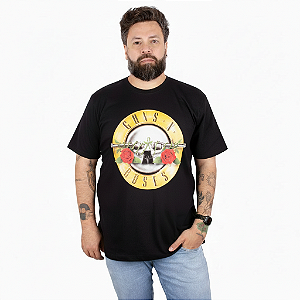 Camiseta Plus Size Guns N' Roses Bullet Preta - Oficial