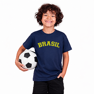 Camiseta Infantil Brasil Clássico - Marinho