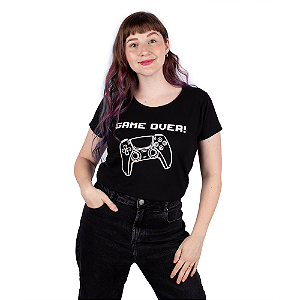 Camiseta Feminina Player Game Over - Preta