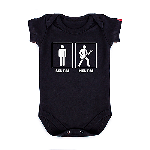 Body Bebê Meu Pai é Diferente - Preto