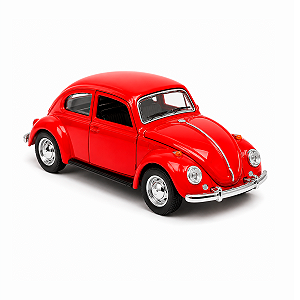 Carrinho Fricção Metal Fusca Miniatura 1:32 Vermelho