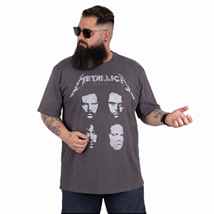 Camiseta Plus Size Metallica Tour 91 92 Cinza - Oficial