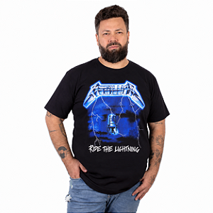 Camiseta Plus Size Ride The Lightning Preta - Oficial