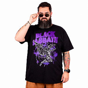 Camiseta Plus Size Black Sabbath Henry Purple Preta - Oficial