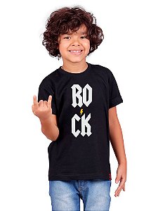 Camiseta Infantil Rock Vert Preta.