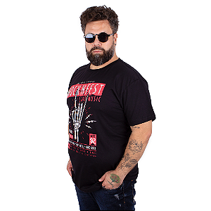 Camiseta Plus Size Rock Fest Preta.