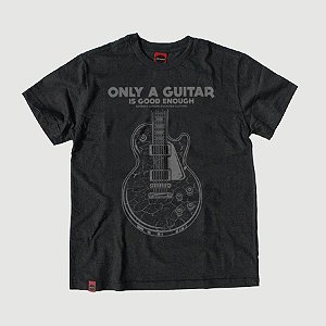 Camiseta Juvenil Guitarra Only Preta Jaguar.