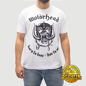 Camiseta MotorHead Born To Lose Branca Oficial