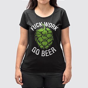 Camiseta Feminina Cerveja Go Beer Preta