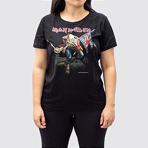 Camiseta Feminina Iron Maiden The Trooper Preta