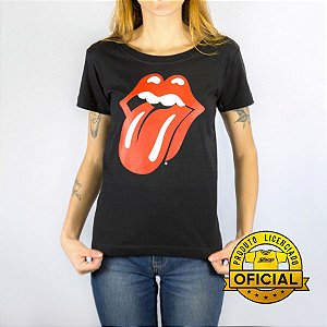 Camiseta Feminina Rolling Stones Preta Oficial