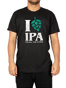 Camiseta Cerveja Amo Ipa Preta.