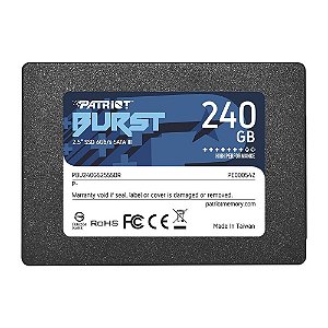 SSD Patriot Burst Elite 240GB, SATA, Leitura 450MB/s, Gravação 320MB/s