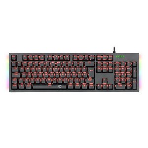 Teclado Gamer Mecânico T-Dagger Bermuda, LED vermelho, Switch Blue