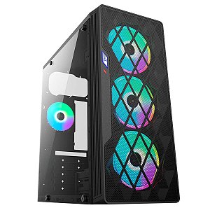 Gabinete Bluecase BG-037, Mid Tower, Lateral em vidro temperado