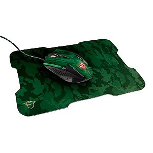 Mouse Gamer Trust GXT 781 Rixa + Mousepad, Control, Verde Camuflado