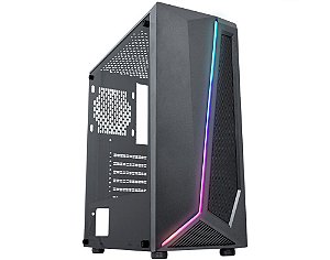 Gabinete Gamer Kmex Hawk, Mid Tower, LED RGB, Lateral de Vidro