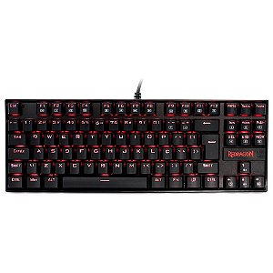 Teclado Gamer Mecânico Redragon Kumara, LED Vermelho, Switch Red