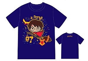 Camiseta Clube Comix Harry Potter Mini Azul Marinho