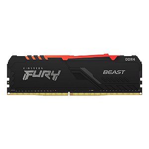 Memória RAM Kingston Fury Beast RGB, 8GB, DDR4, 3200MHz, CL16, KF432C16BBA/8