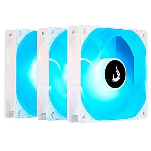 Kit Cooler Rise Branco, 3 fans, RGB, 120mm