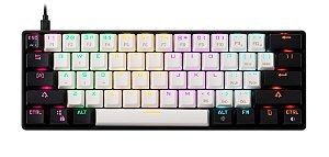 Teclado Gamer Mecânico Gamdias Aura GK2 60% Preto/Branco , Rainbow, Switch Blue