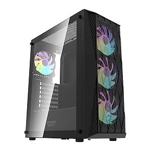 Gabinete Gamer Aigo Darkflash DK352 Mesh C/ 4 Fans Argb, Mid-Tower, Lateral de Vidro