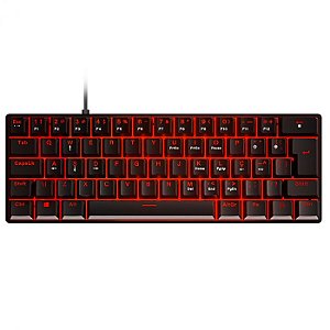Teclado Gamer Mecânico PCYes ZOT 60%, Led Vermelho, Switch Brown, ABTN2