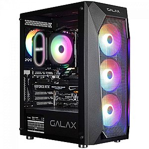 Gabinete Gamer Galax Revolution C/ 4 Fans, Preto, Mid Tower, Lateral em Vidro Temperado