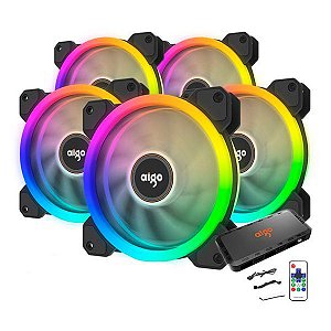 Kit Cooler Aigo Darkflash Dr12, 5 fans, RGB, 120mm