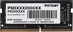 Memória RAM Notebook Patriot 8GB DDR4, 3200MHz, CL22, PSD48G320081S