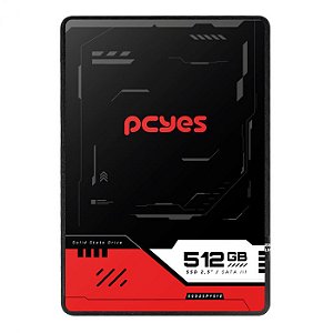 SSD PCyes 512GB, SATA III, Leitura 550MB/s, Gravação 400MB/s