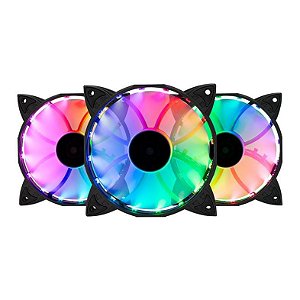 Kit Cooler Z100 RGB, 3 fans, RGB, 120mm, Com Controladora