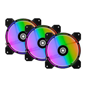 Kit Cooler Z200 RGB, 3 fans, RGB, 120mm, Com Controladora