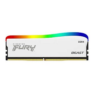 Memória RAM Kingston Fury Beast RGB, 8GB, DDR4, 3200MHz, Branca