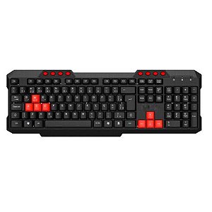 Teclado Gamer Knup KP-2034, ABNT2, Vermelho