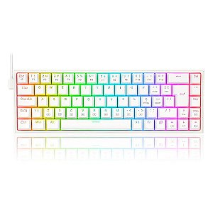 Teclado Gamer Mecânico Redragon Castor Branco, RGB, Switch Red