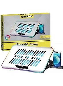 Base para Notebook Oberon OR-SP243, Ajuste de Altura, Com 6 Fans, RGB