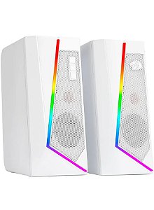 Caixa de Som Gamer Redragon Anvil, LED RGB, 10W RMS, Branca