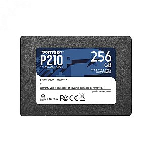 SSD Patriot P210 256GB, SATA, Leitura 500MB/s, Gravação 400MB/s