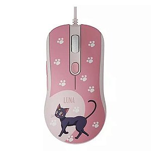 Mouse Gamer Akko Sailor Moon Crystal Edition, Luna, 12800 DPI, rosa