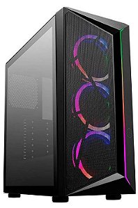 Gabinete Cooler Master CP 510, Mid Tower, Com 3 Fans, Lateral de Vidro, Preto